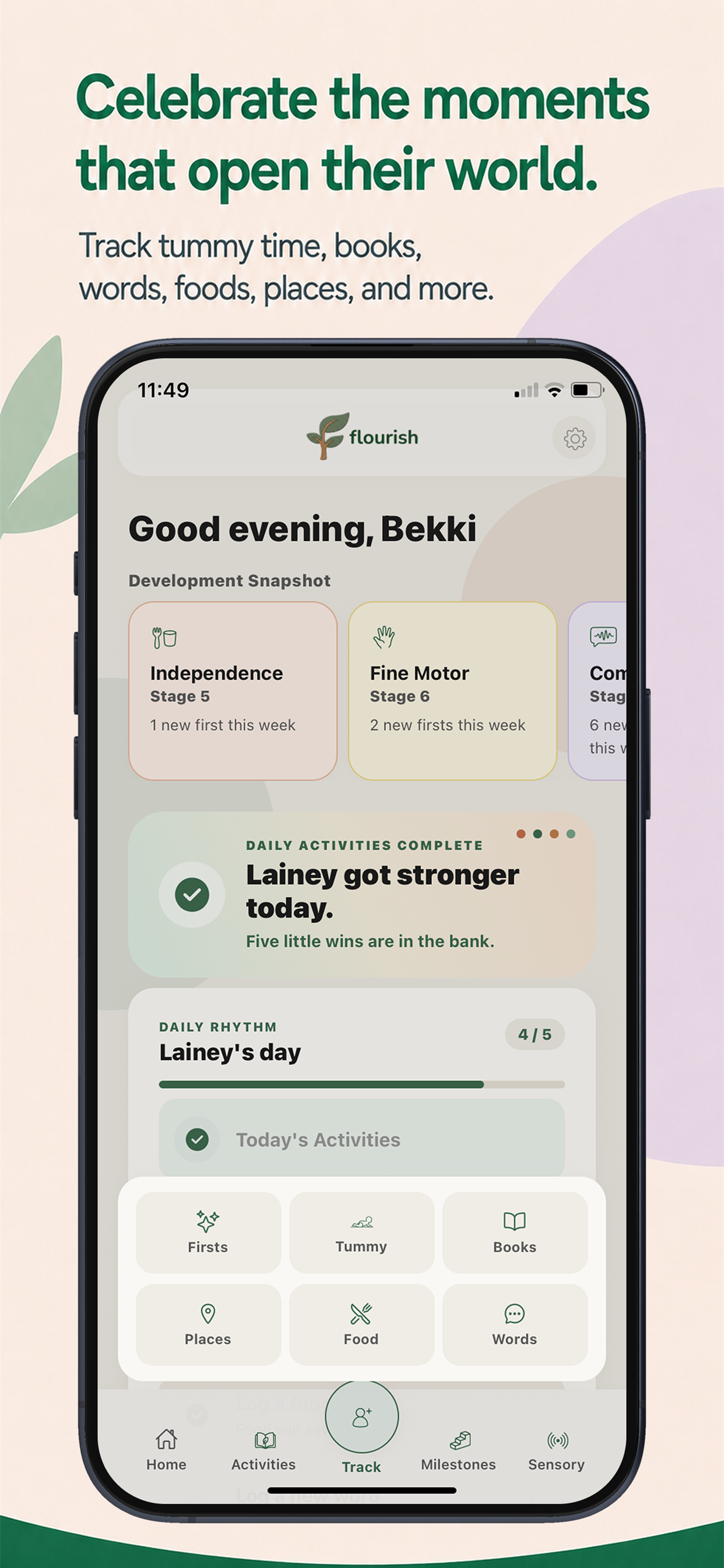 Flourish tools for tracking everyday moments
